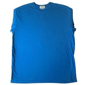Blue Mountain Men T-shirt size XL Short Sleeve Stretchy Solid Blue